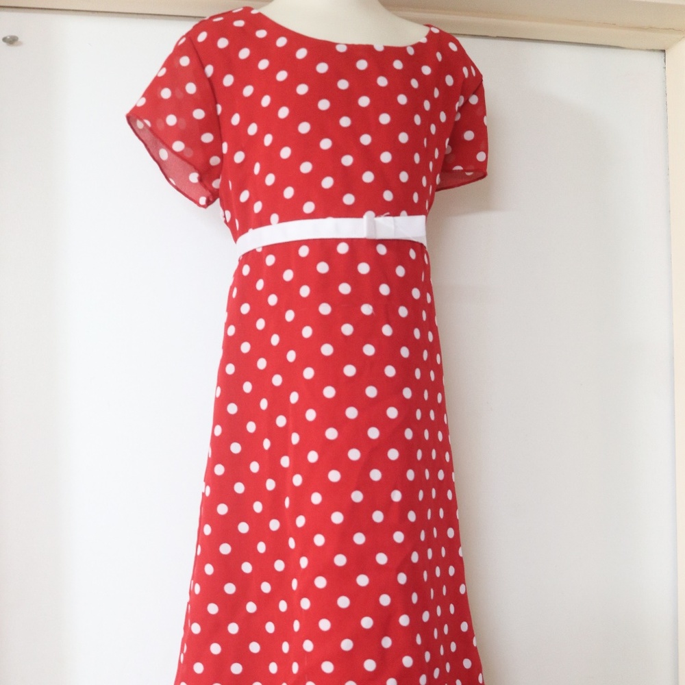 Red with white polka dots